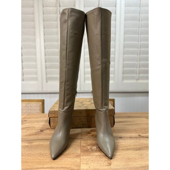 Free People Rocky Slouch Boots Grey/Nickel Leather Sz 6 US 36 EU NIB Modern Chic - Picture 8 of 16